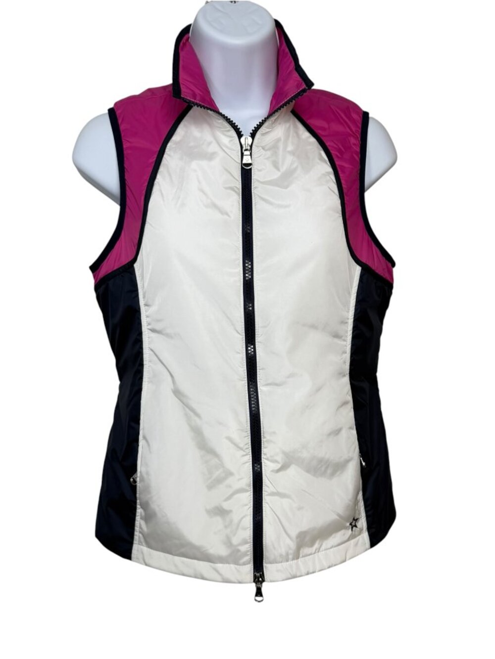 Lohla Sport The Crisp Vest Women Small Golf Activewear Colorblock Full Zip